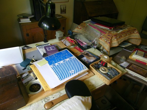 A photograph of P.K. Page’s art table