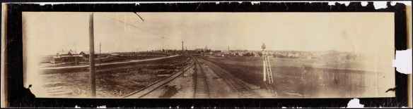 View along the rail line, Fergus, Ontario, ca. 1886–1887