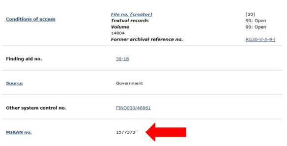 Example of a MIKAN number.