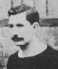 Detail from the black-and-white photograph of the first basketball team. 