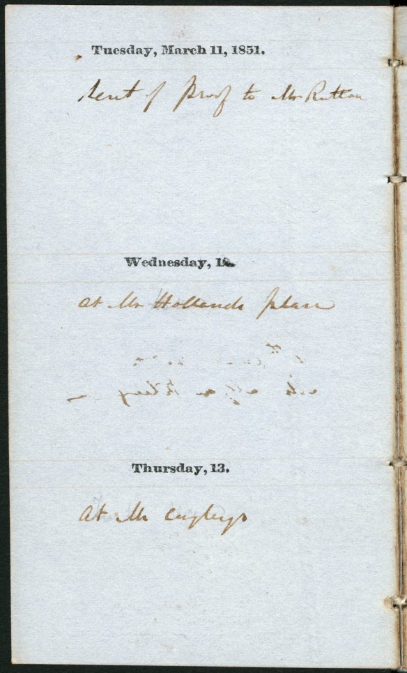 A page from Sir Sandford Fleming’s diary with the date at the top followed by a single line of text.