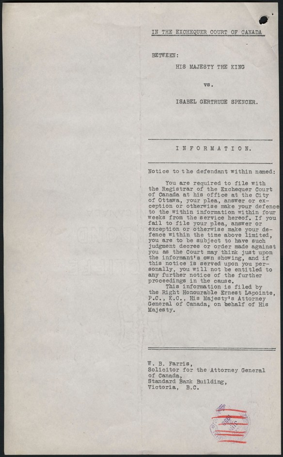 Typed page of an information on expropriation. 