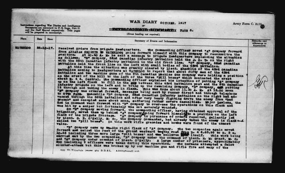A densely typed page carefully describing the events of the day and mentioning both Captain O’Kelly and Lieutenant Shanklin [sic].