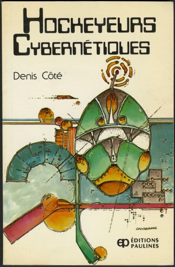 A book cover showing an abstract illustration that incorporates a hockey stick.