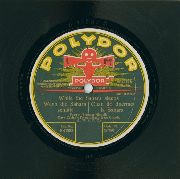 A colour photograph of a record label from Polydor.