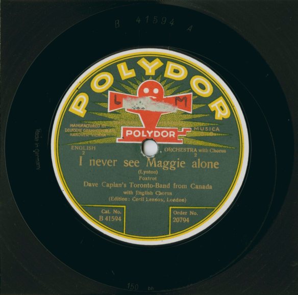 A colour photograph of a record label from Polydor.