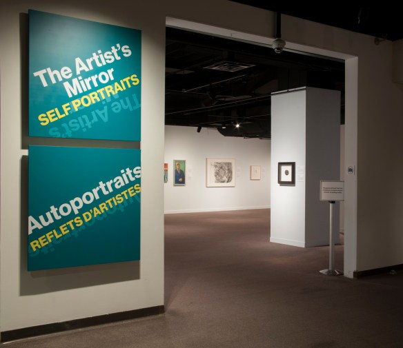 A colour photograph of the entrance to the exhibition space at the Glenbow Museum.