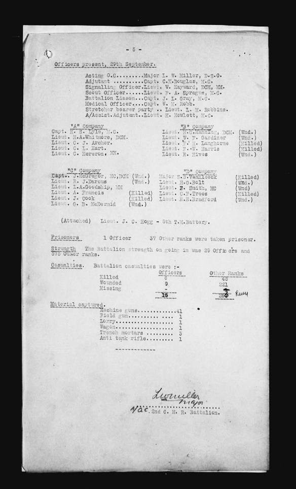 A black-and-white copy of a typed textual record with titles underlined and some text organized into columns.