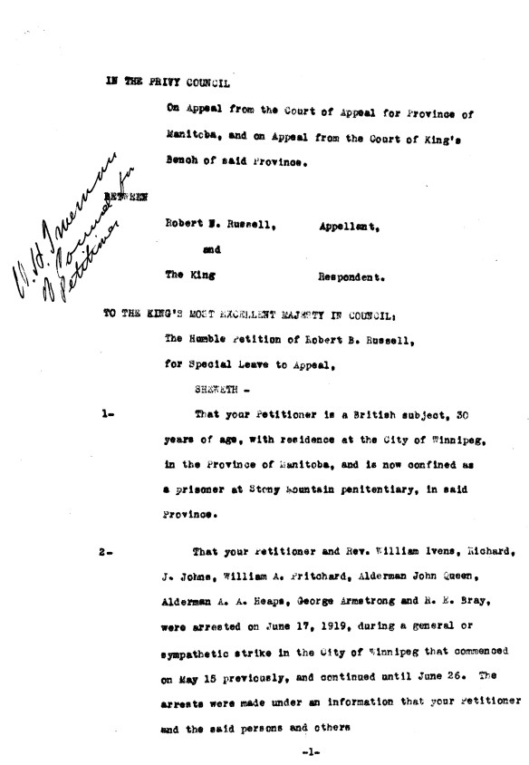 A page of typescript, with a handwritten note in the left-hand margin at the top of the page. 