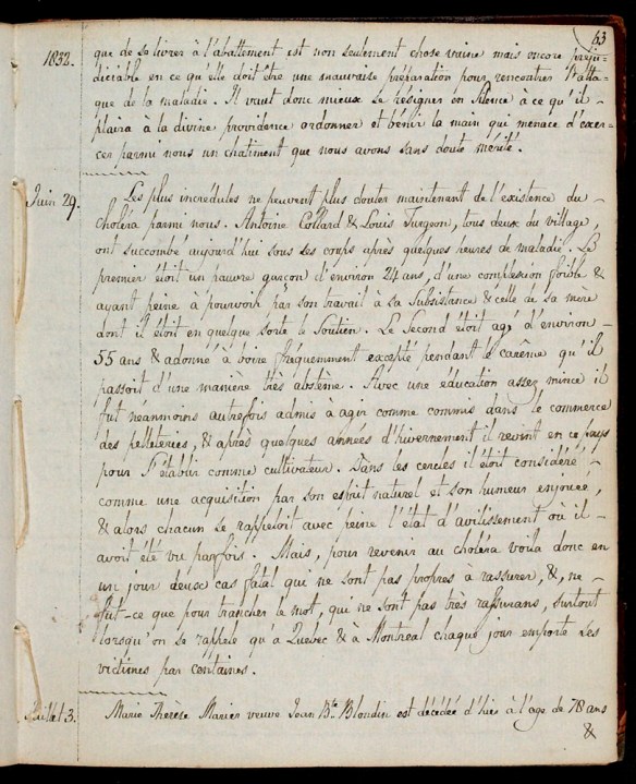 A handwritten page from a journal. 