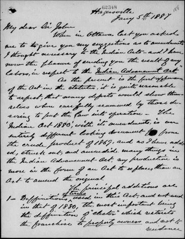 A black-and-white microfilm of a handwritten letter. 