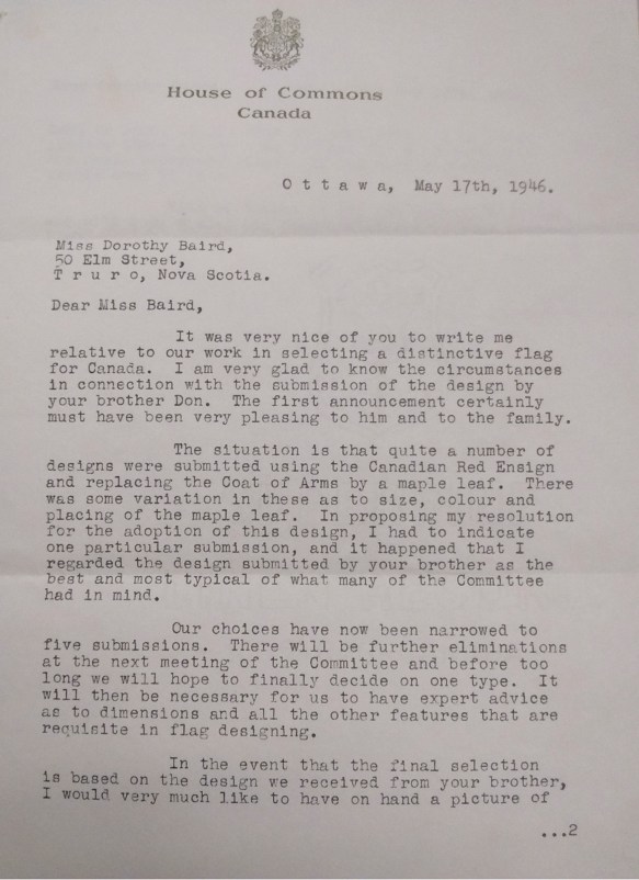 A typed page with a crest and House of Commons written at the top. 