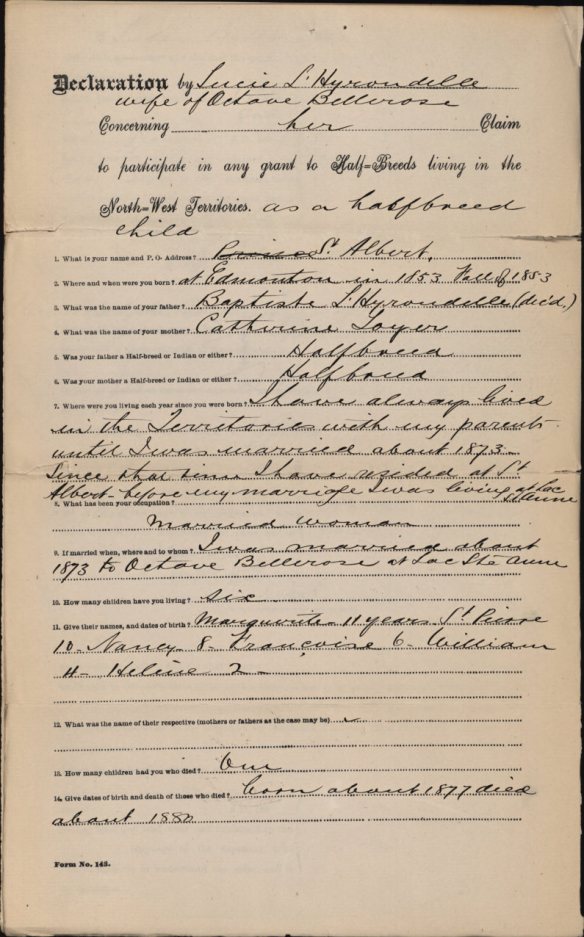 Textual form with typed questions and handwritten responses.