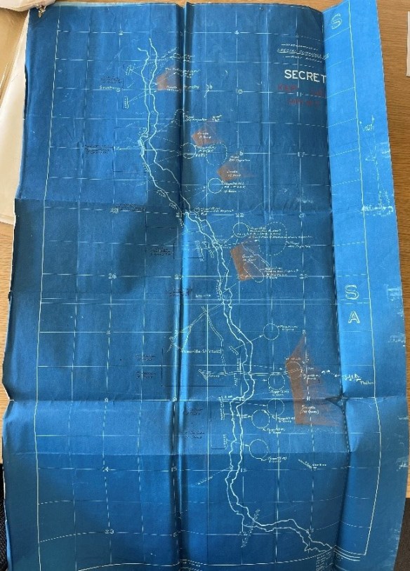 Map showing artillery plan, including smoke screens.