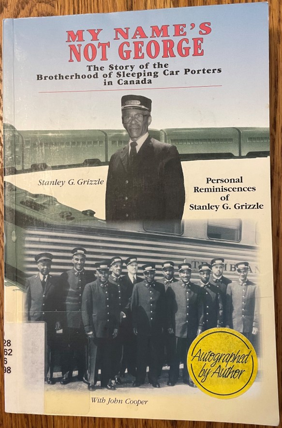 Book cover featuring a man with a train behind him, and a group of men below, all dressed in uniforms.